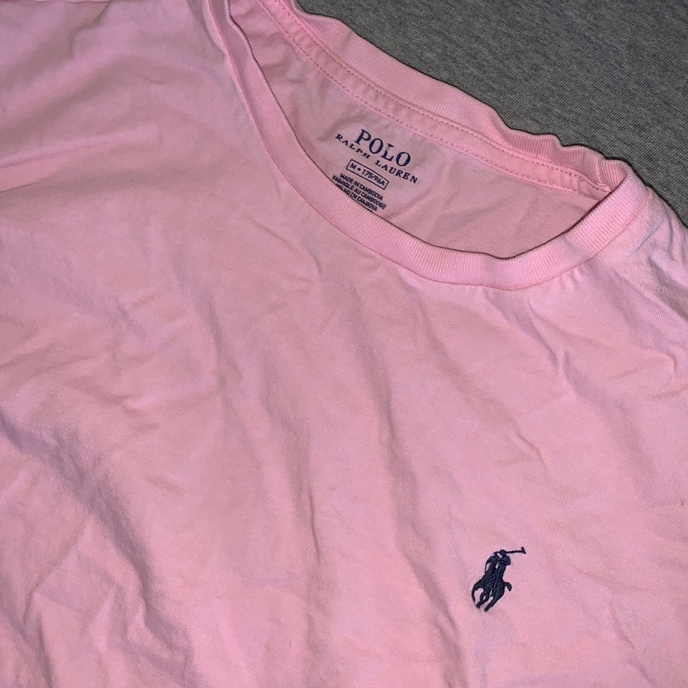 mens baby pink polo